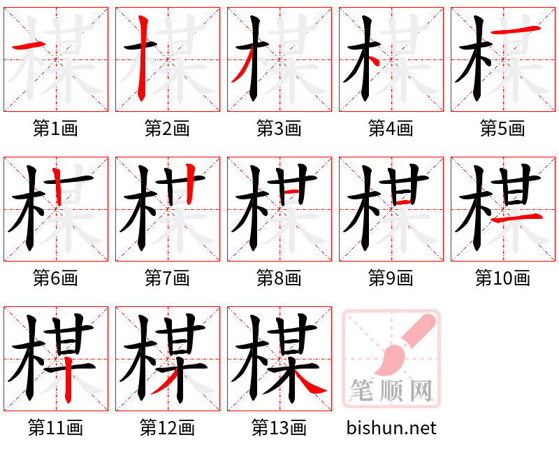 楳 笔顺规范