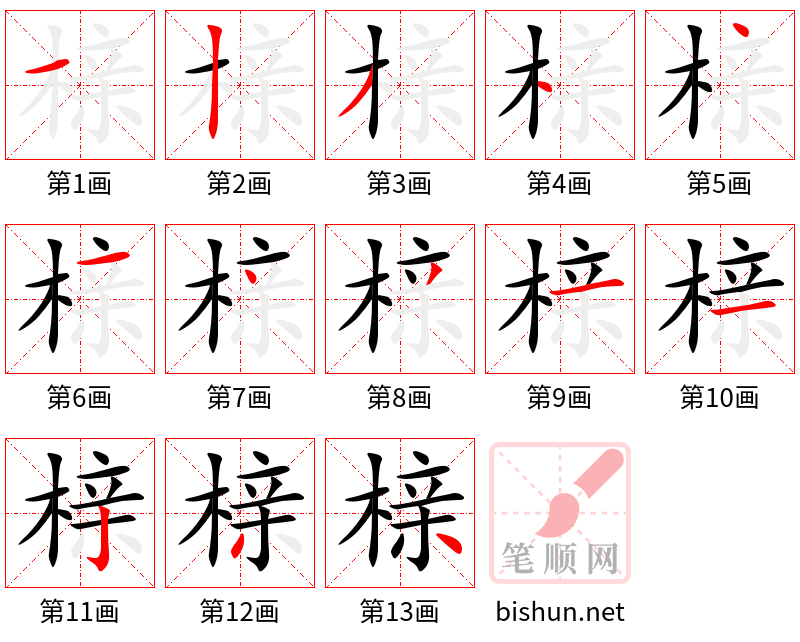 榇 笔顺规范