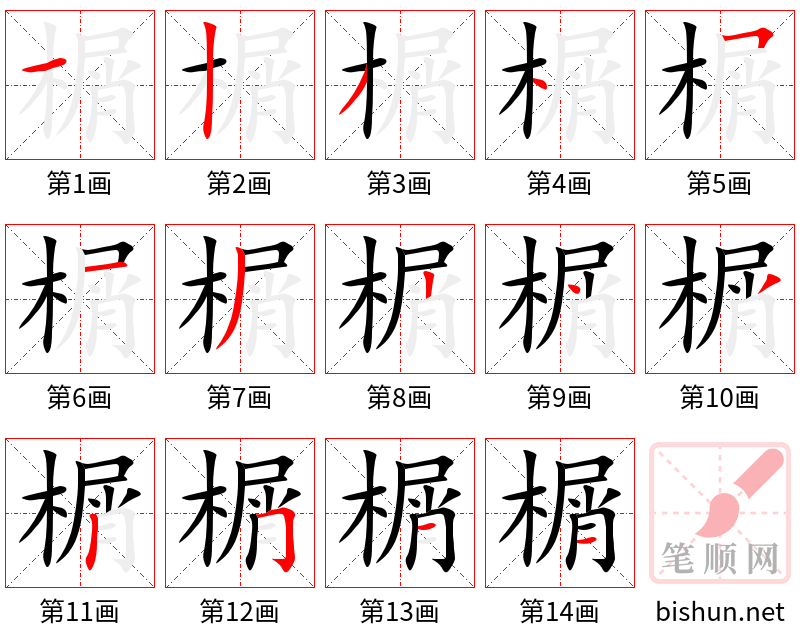 榍 笔顺规范