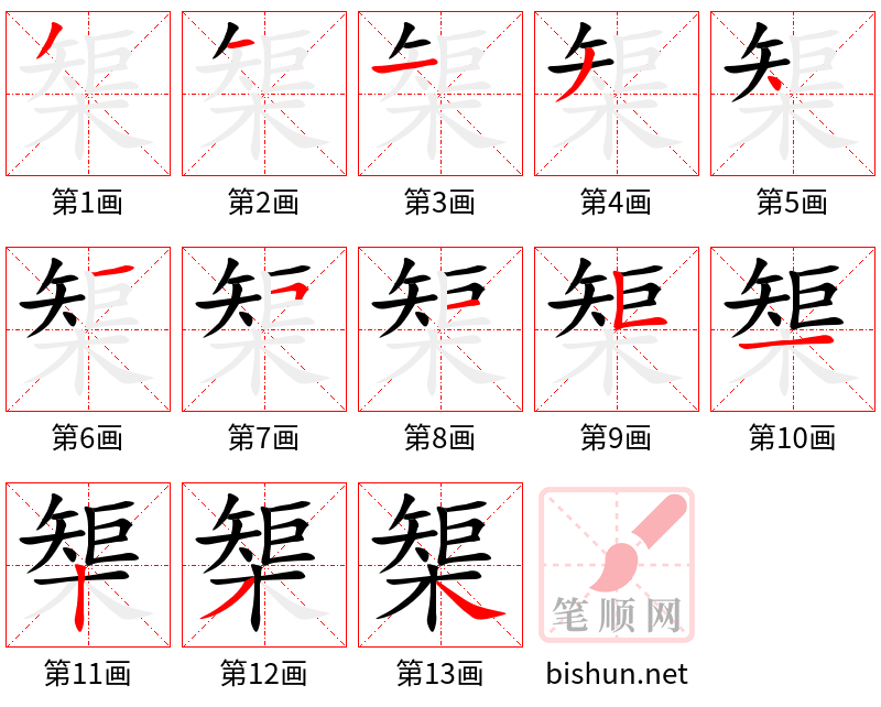 榘 笔顺规范