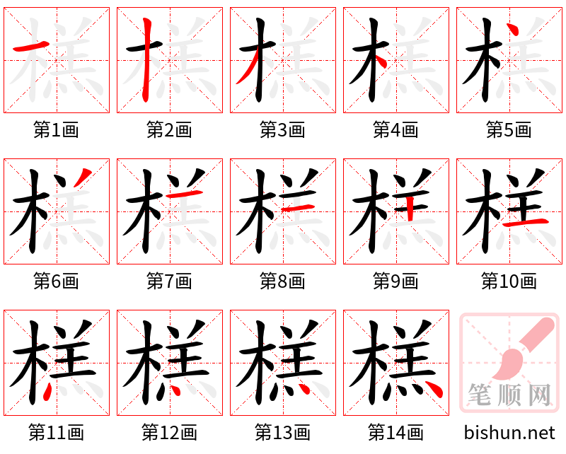 榚 笔顺规范