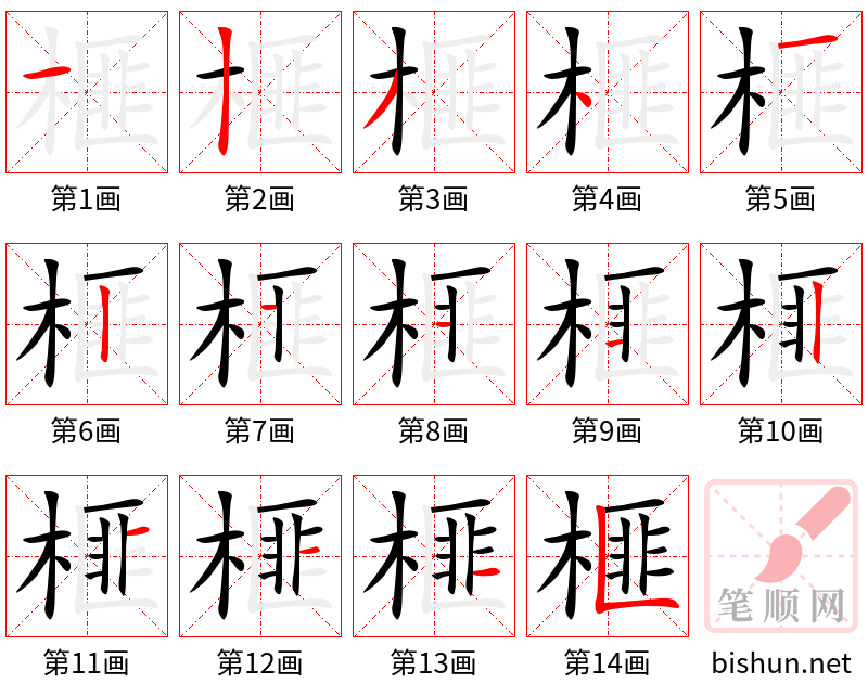 榧 笔顺规范