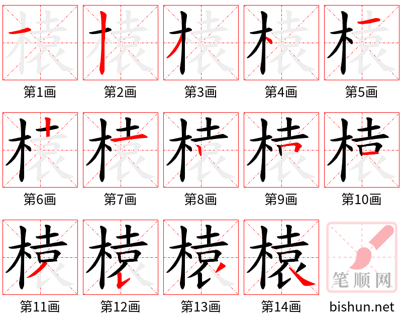 榬 笔顺规范