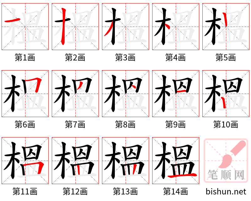 榲 笔顺规范