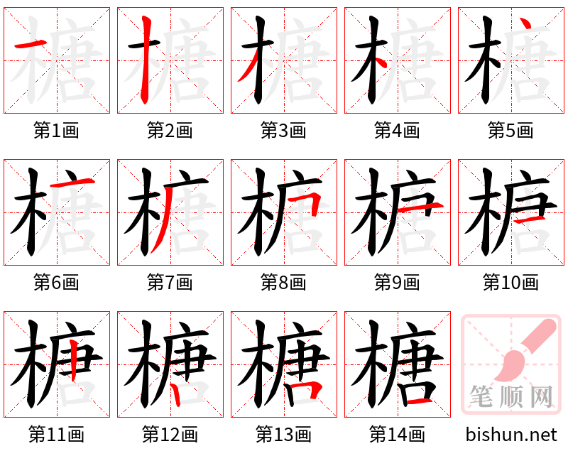 榶 笔顺规范