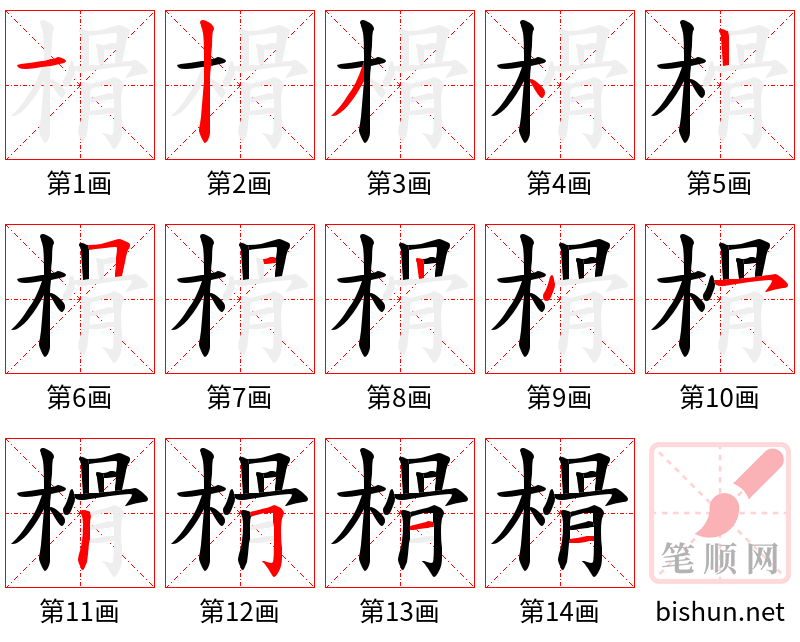 榾 笔顺规范