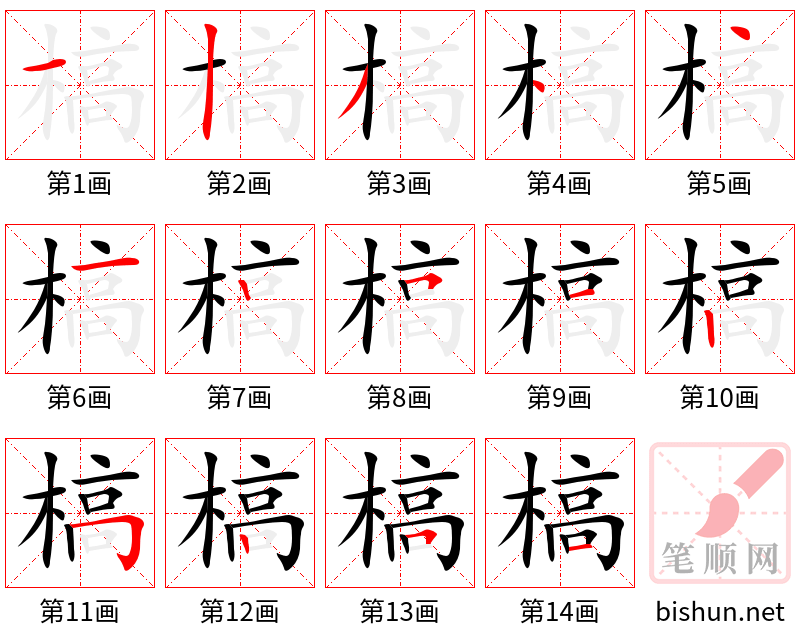 槁 笔顺规范