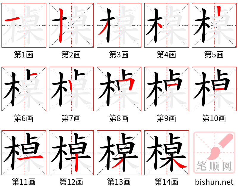 槕 笔顺规范