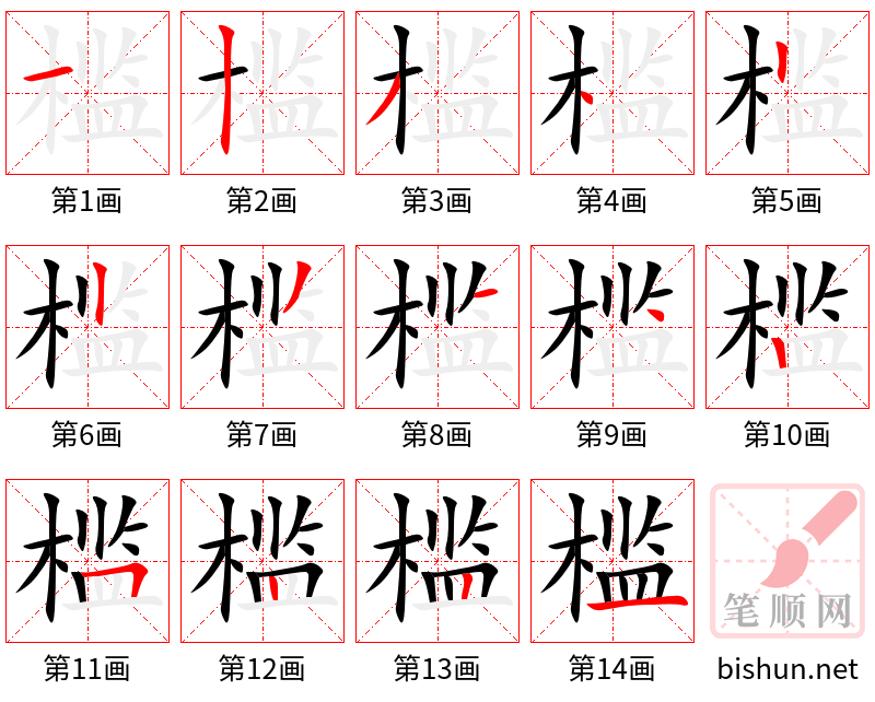 槛 笔顺规范