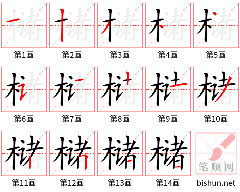 槠 笔顺规范