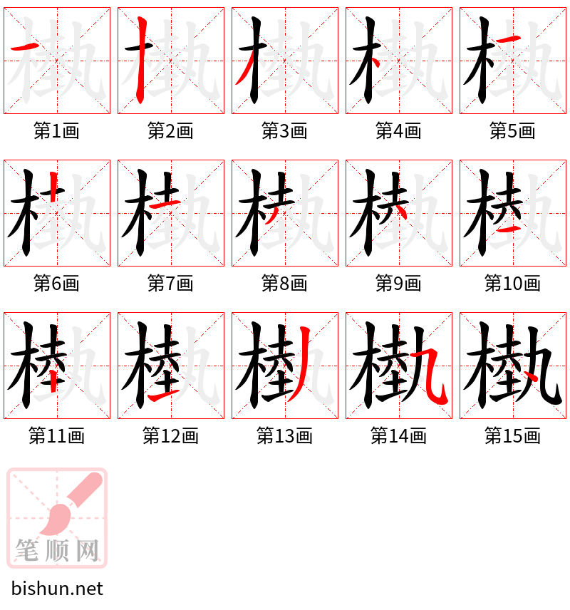 槸 笔顺规范