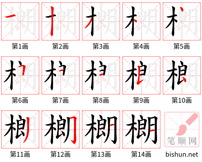 樃 笔顺规范