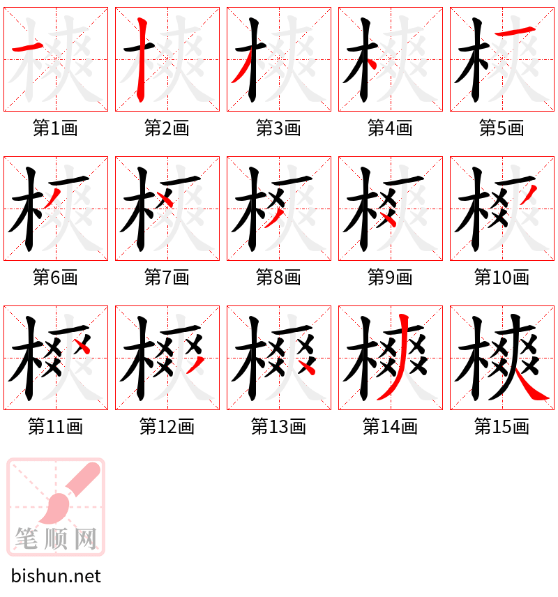 樉 笔顺规范