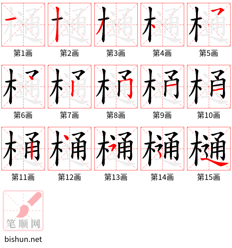 樋 笔顺规范