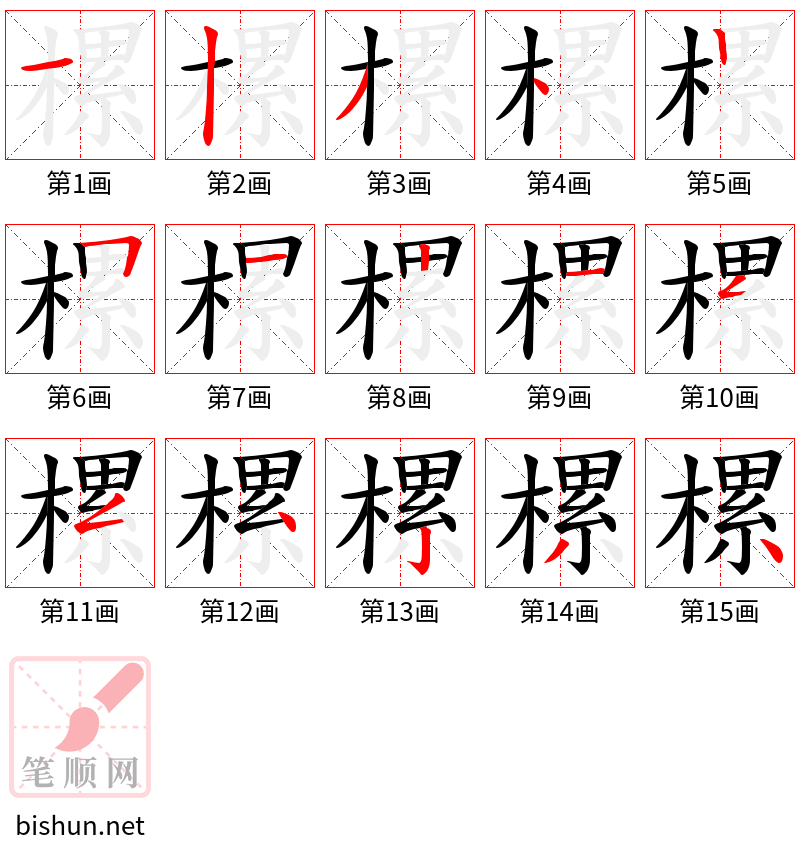 樏 笔顺规范