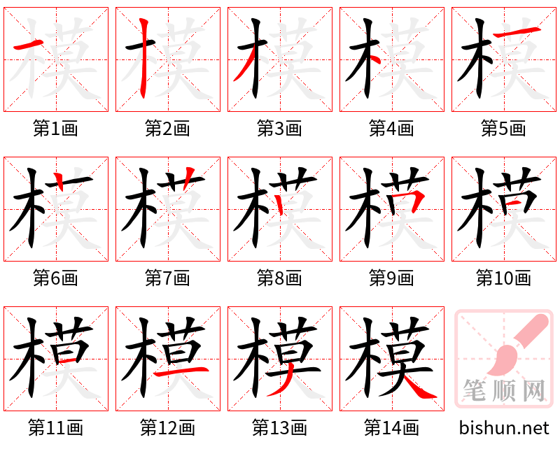 模 笔顺规范