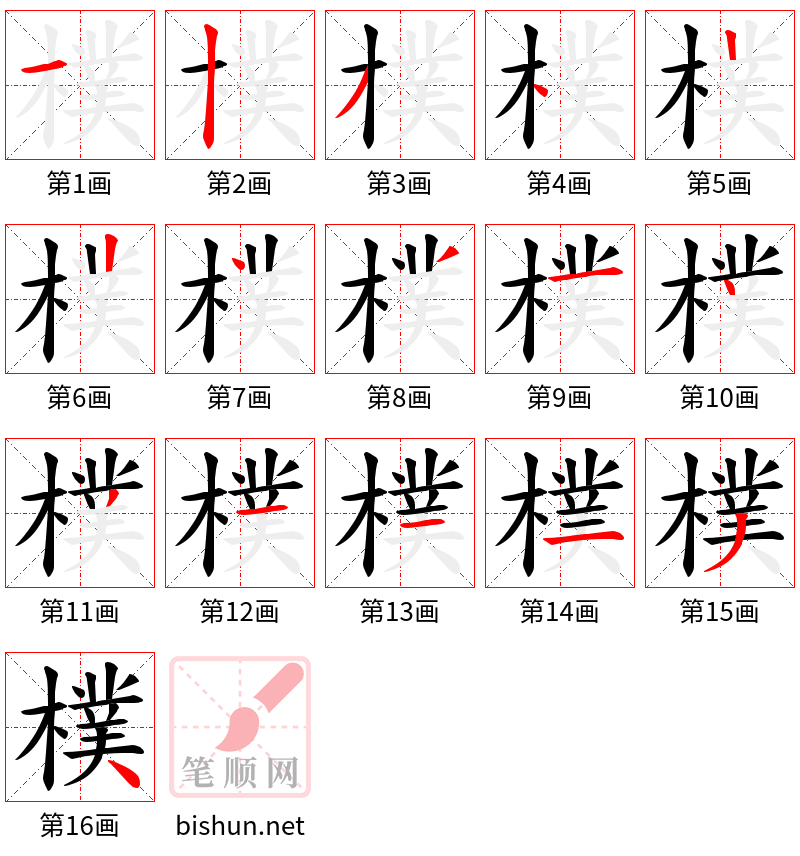 樸 笔顺规范