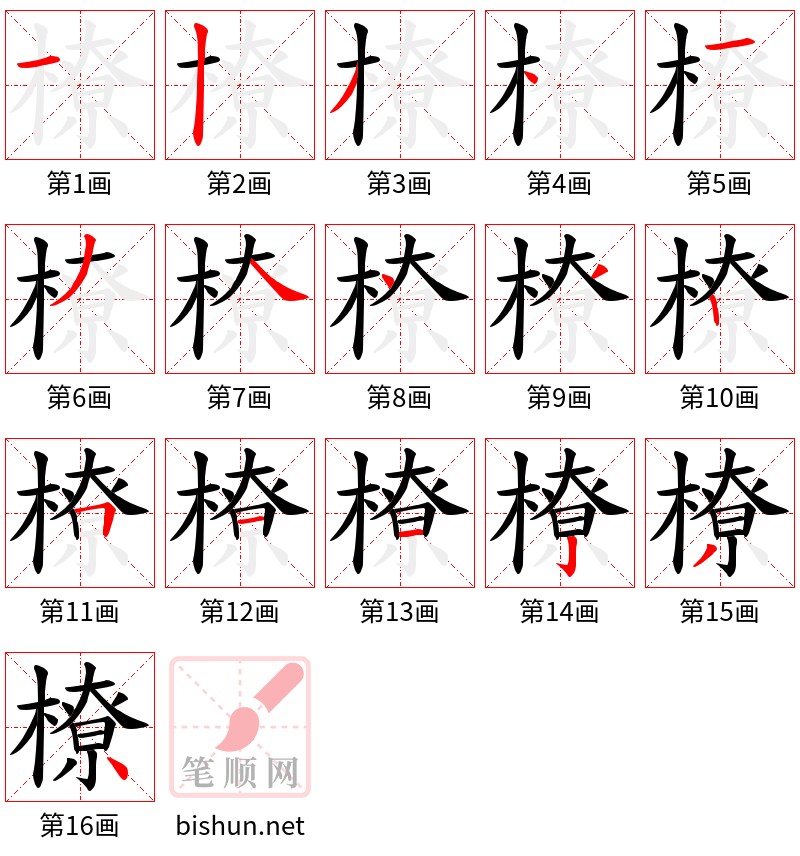 橑 笔顺规范