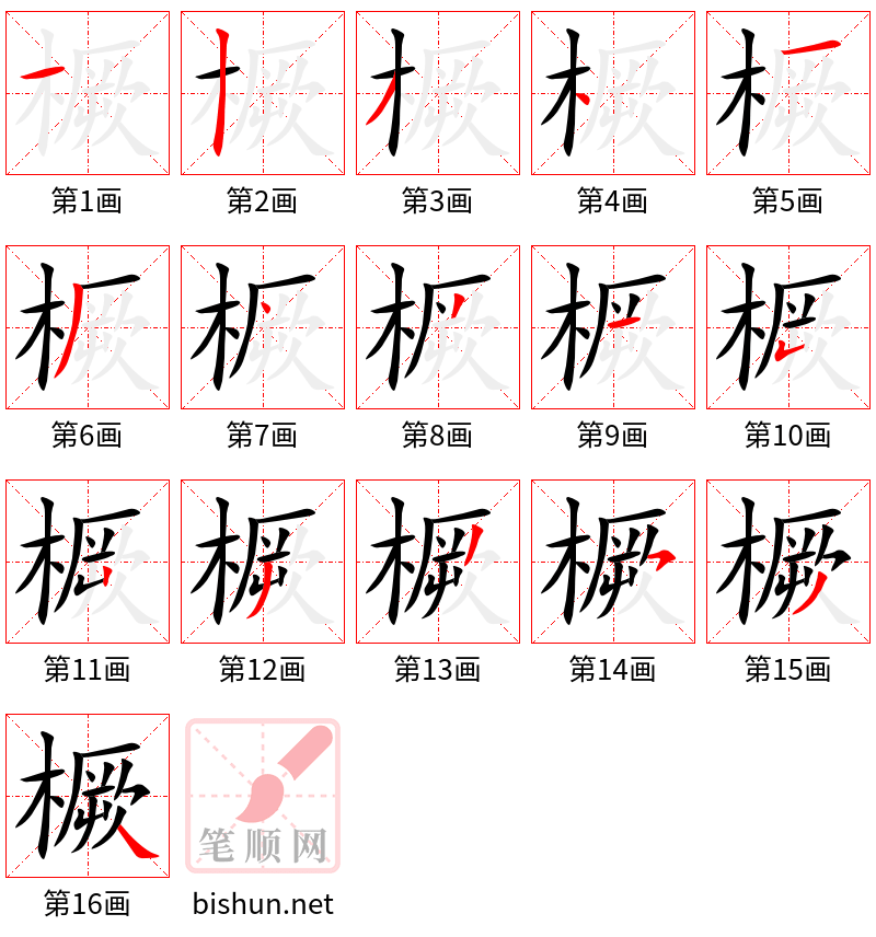 橛 笔顺规范