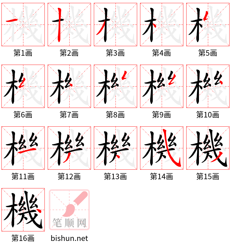 機 笔顺规范