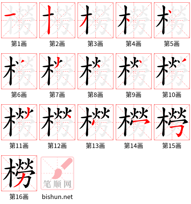 橯 笔顺规范