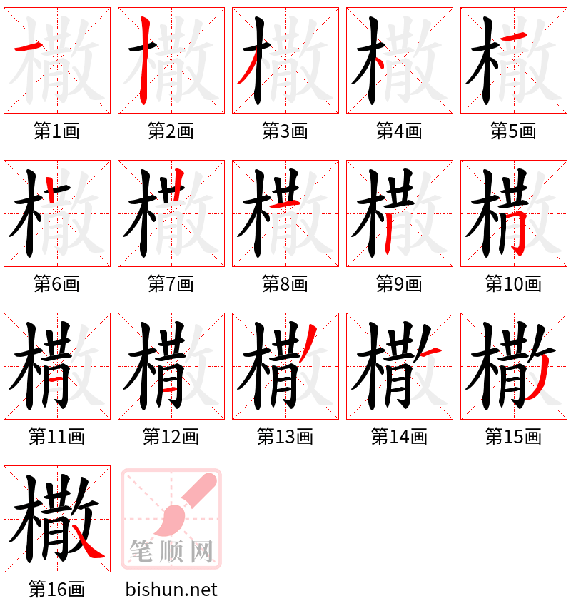 橵 笔顺规范