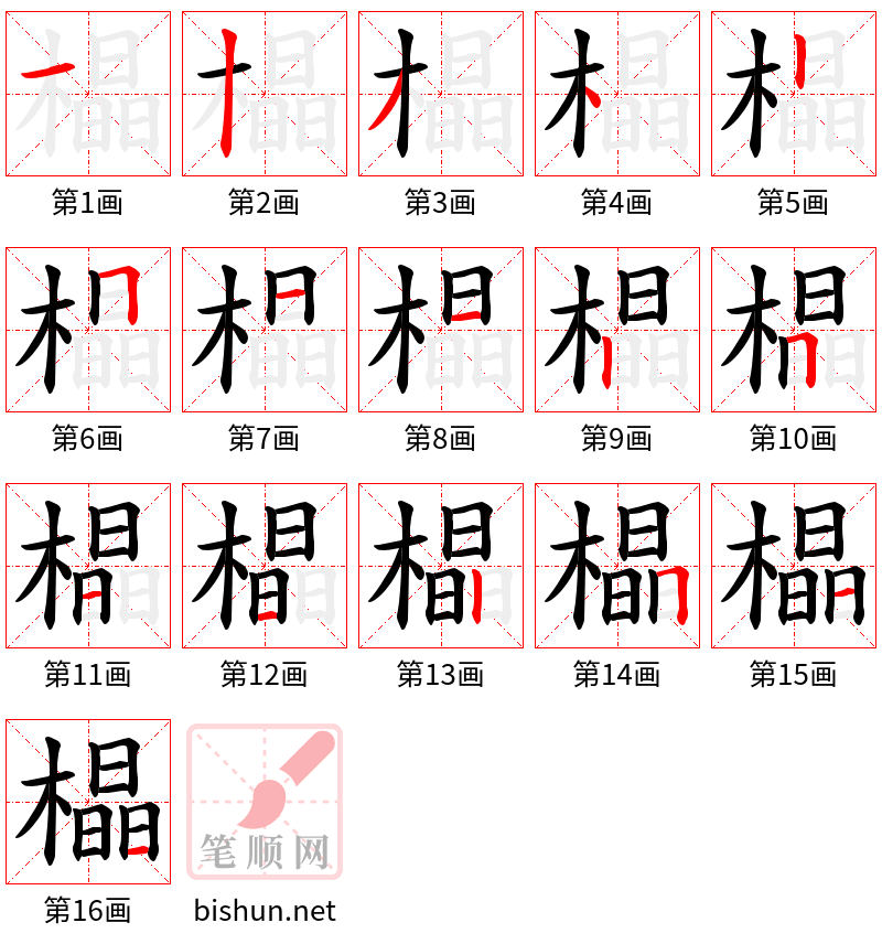 橸 笔顺规范