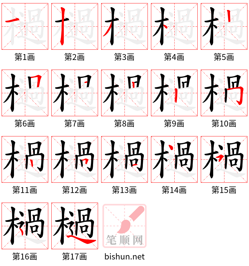 檛 笔顺规范