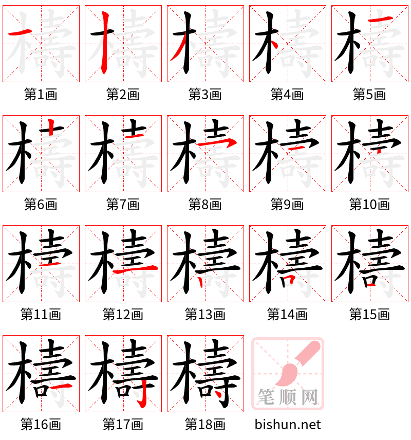 檮 笔顺规范