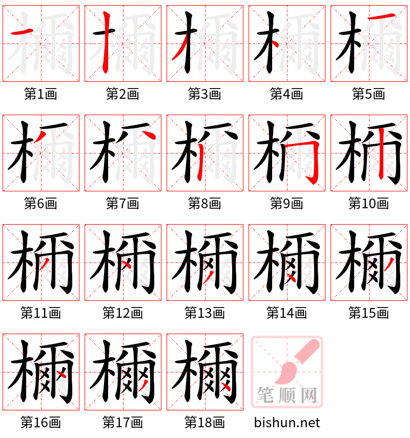 檷 笔顺规范