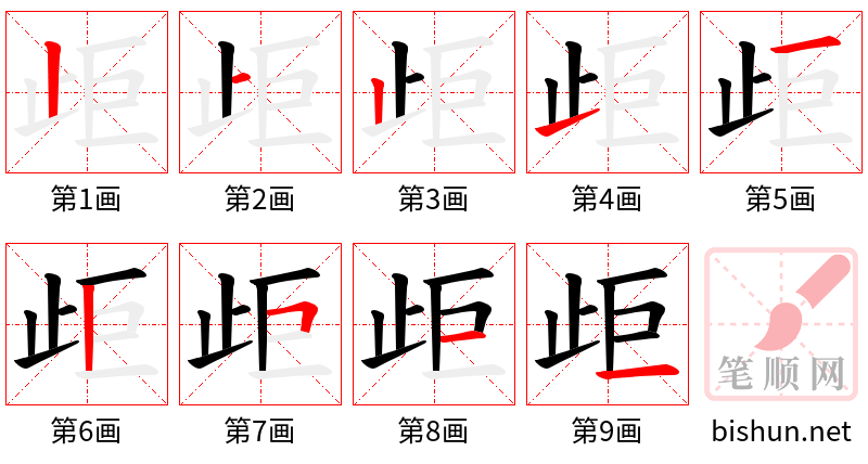 歫 笔顺规范