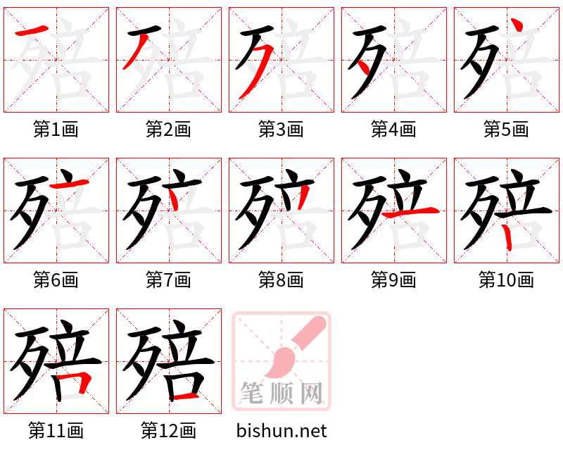 殕 笔顺规范