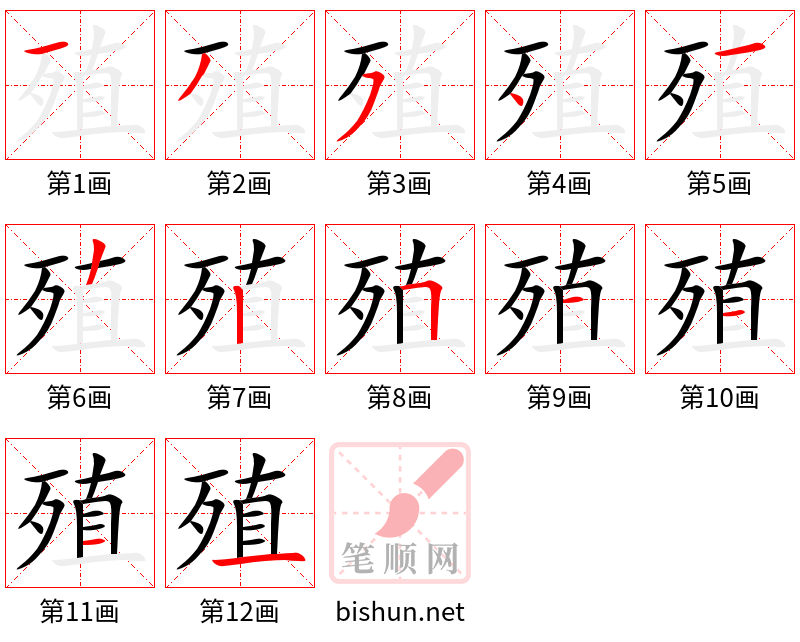 殖 笔顺规范