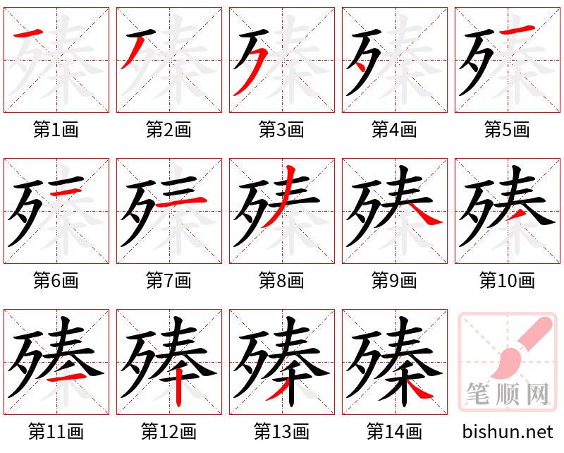 殝 笔顺规范