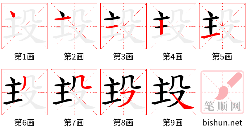 殶 笔顺规范