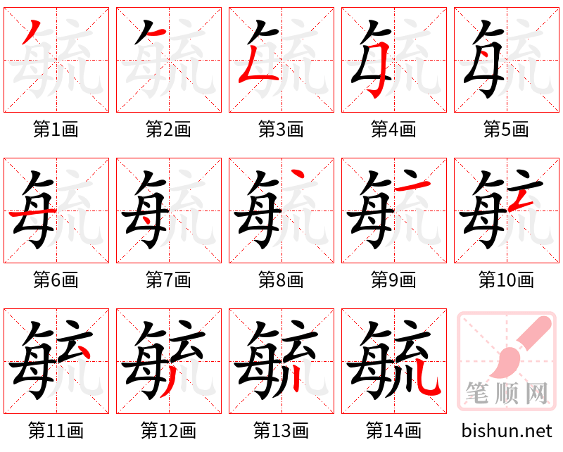 毓 笔顺规范