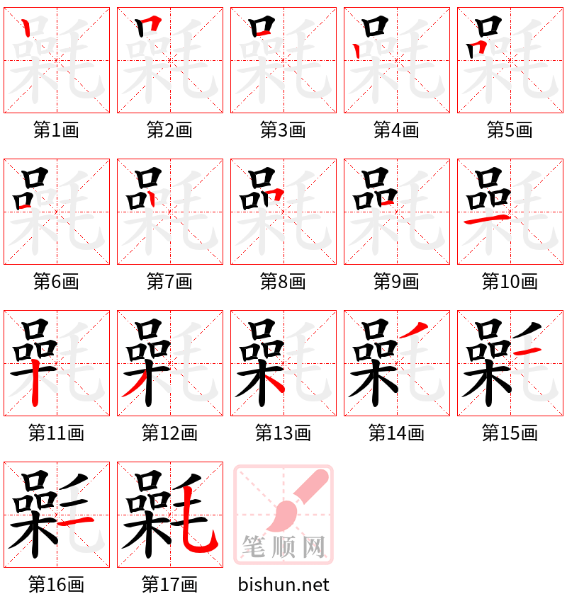 氉 笔顺规范