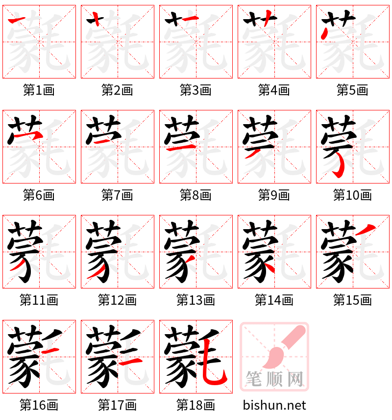 氋 笔顺规范