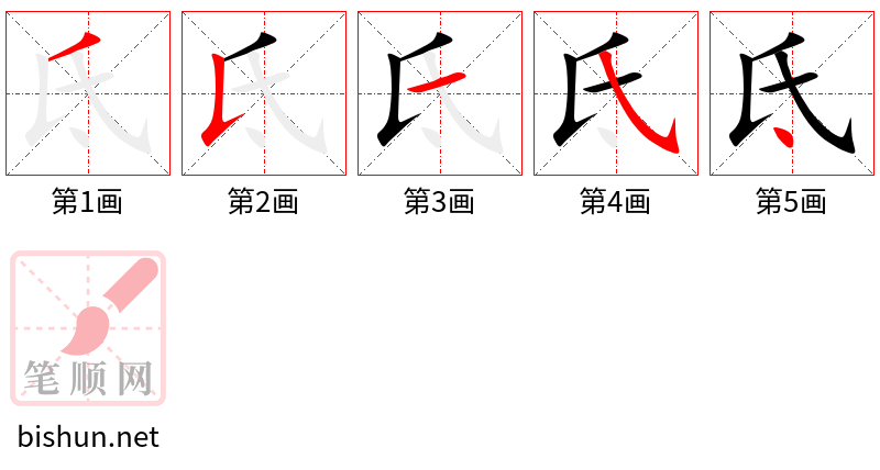 氐 笔顺规范