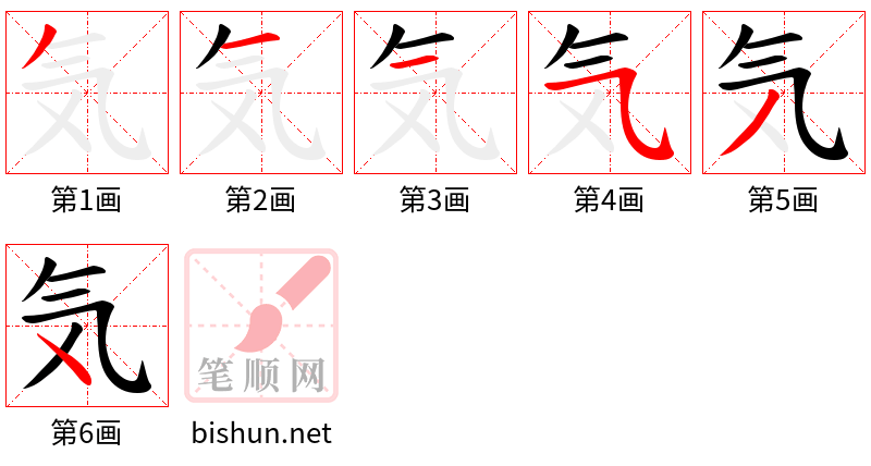 気 笔顺规范