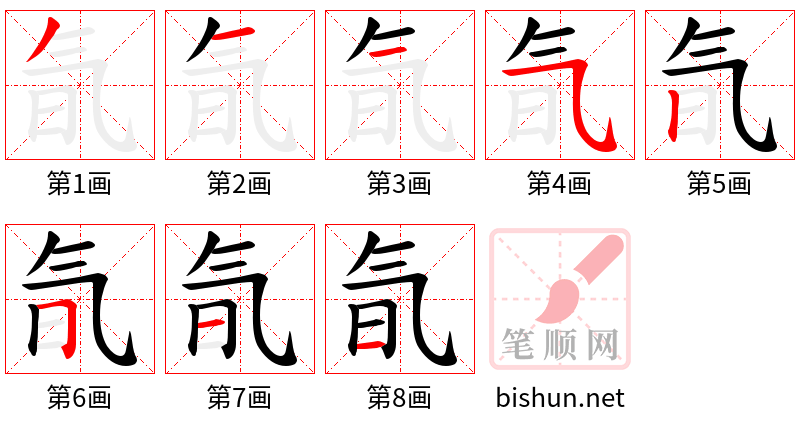 氜 笔顺规范