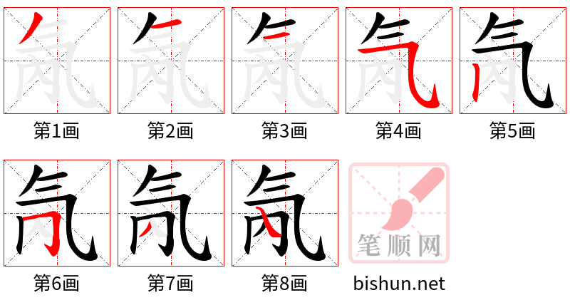 氝 笔顺规范