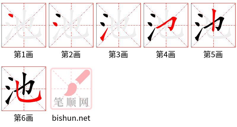 池 笔顺规范