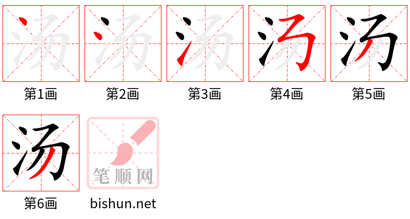 汤 笔顺规范