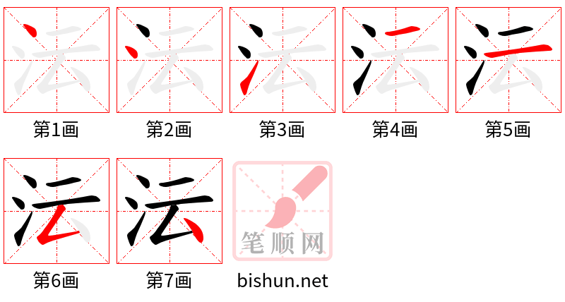 沄 笔顺规范