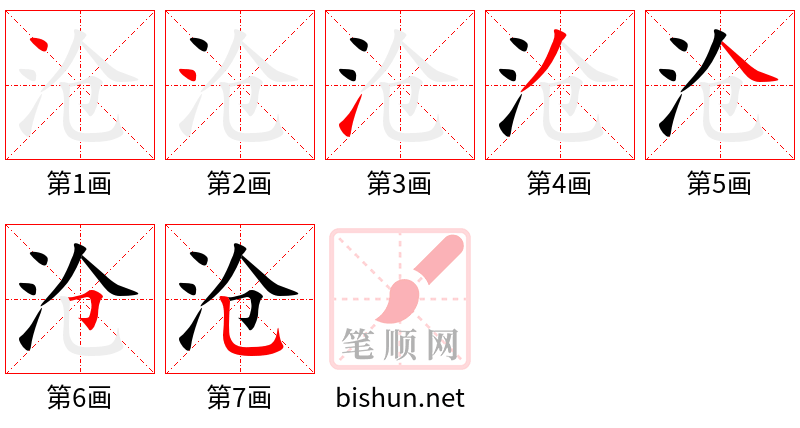 沧 笔顺规范