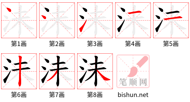 沬 笔顺规范