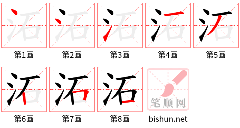 沰 笔顺规范