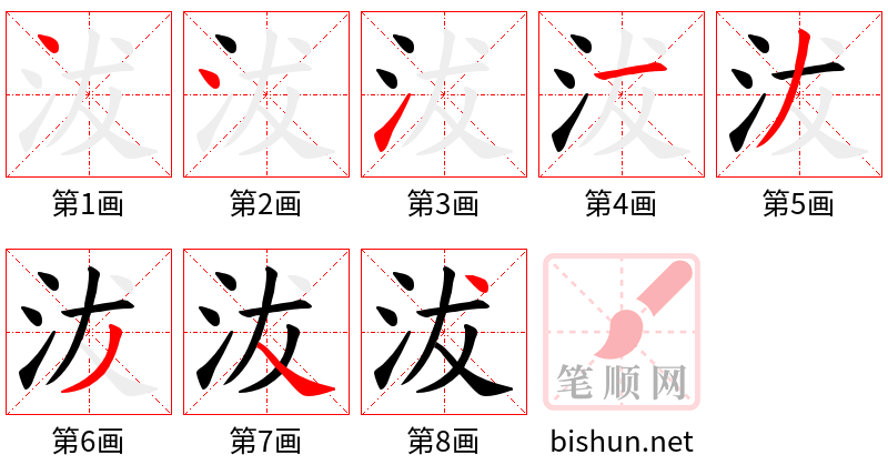 沷 笔顺规范