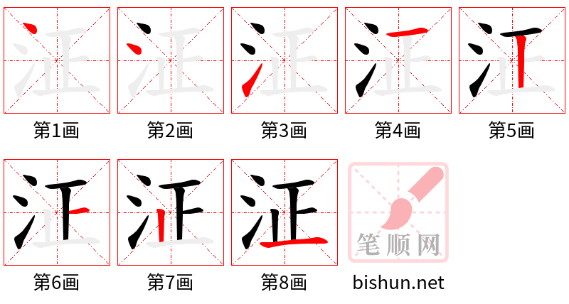 泟 笔顺规范